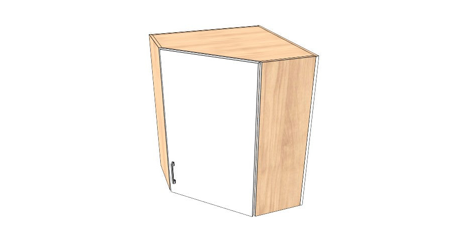 28"x 28" x 36" High Corner Wall Cabinet - Acrylic Doors