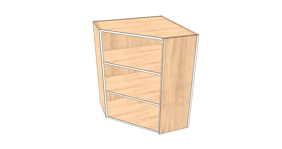 28"x 28" x 36" High Corner Wall Cabinet - Acrylic Doors