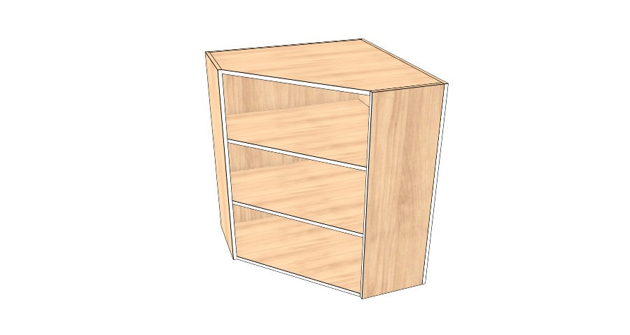 30"x 30" x 36" High Corner Wall Cabinet - Acrylic Doors