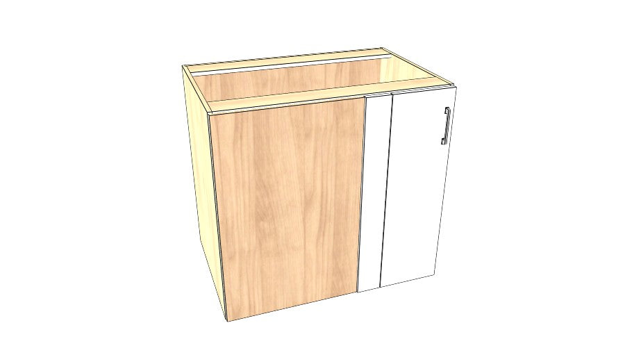 37" Blind Corner Base Cabinet - Acrylic Doors