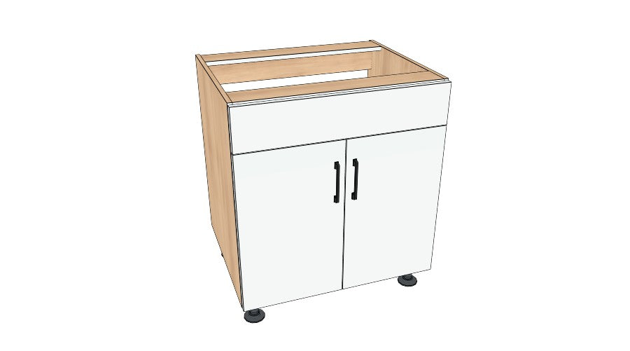 30" Sink Cabinet - Dummy On Top (No Back) - Acrylic Doors