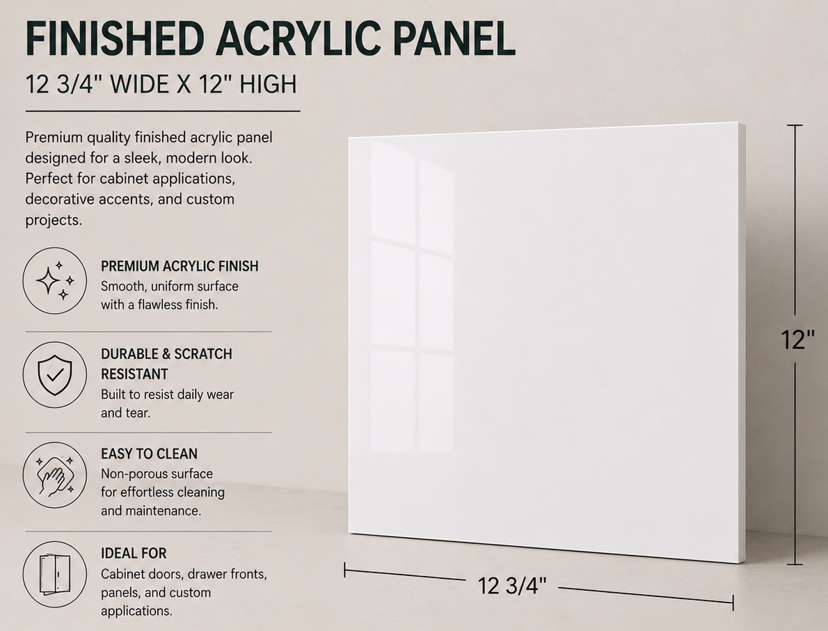 Wall Cabinet Acrylic Finished Side Panel - 12 3/4" Wide X 12" High
