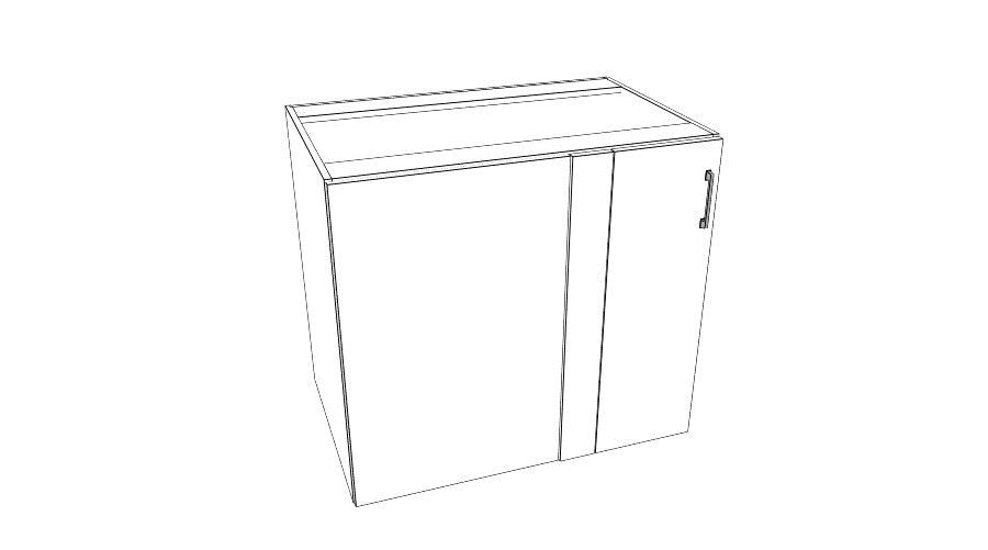 38" Blind Corner Base Cabinet - Acrylic Doors