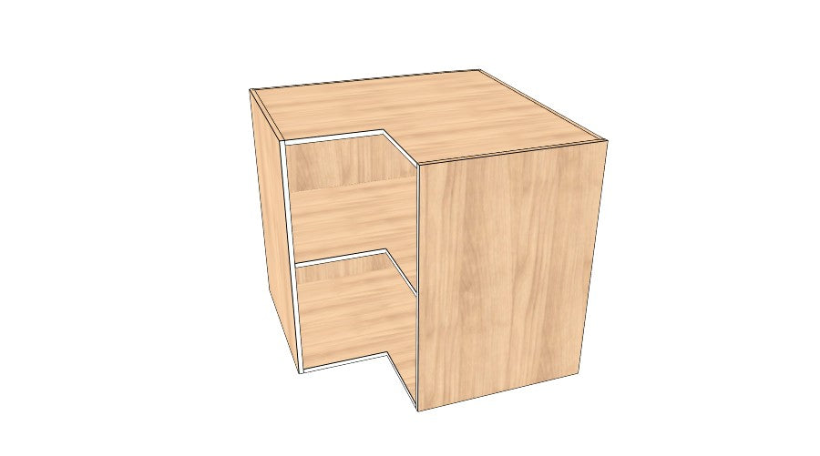 37"x37" Base Corner Cabinet - Acrylic Doors