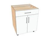 26" Drawer On Top Base Cabinet - Acrylic Doors