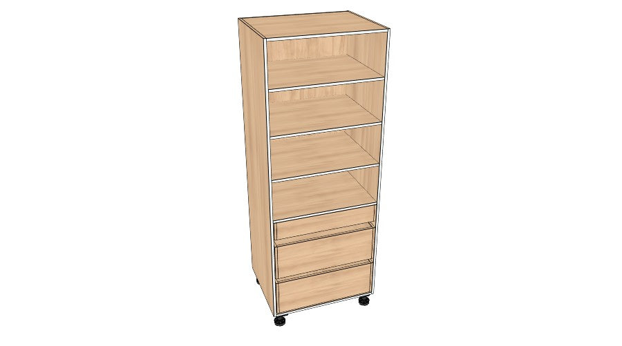 30″ Tall Pantry with Bottom Drawers - Acrylic Doors