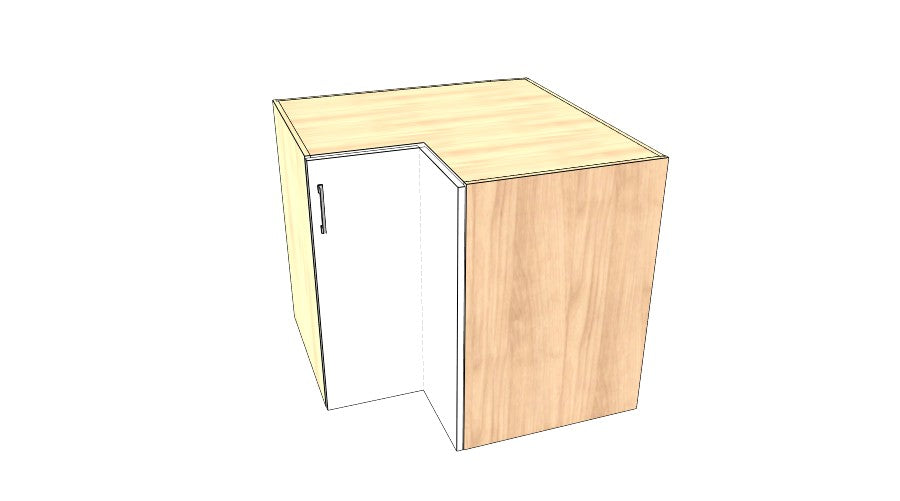 38"x38" Base Corner Cabinet - Acrylic Doors