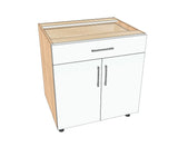 30" Drawer On Top Base Cabinet - Acrylic Doors
