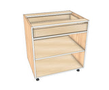 30" Drawer On Top Base Cabinet - Acrylic Doors