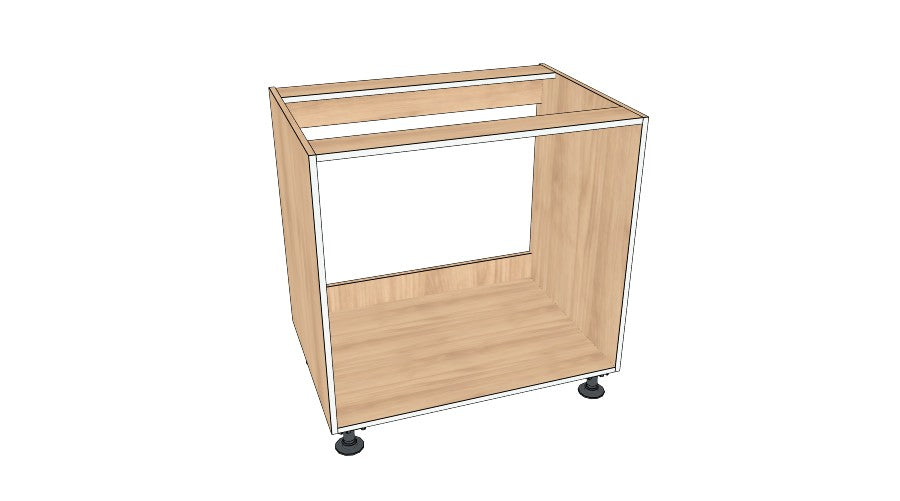 34" Sink Cabinet - Dummy On Top (No Back) - Acrylic Doors