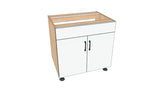 34" Sink Cabinet - Dummy On Top (No Back) - Acrylic Doors