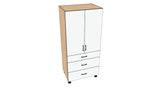 36″ Tall Pantry with Bottom Drawers - Acrylic Doors