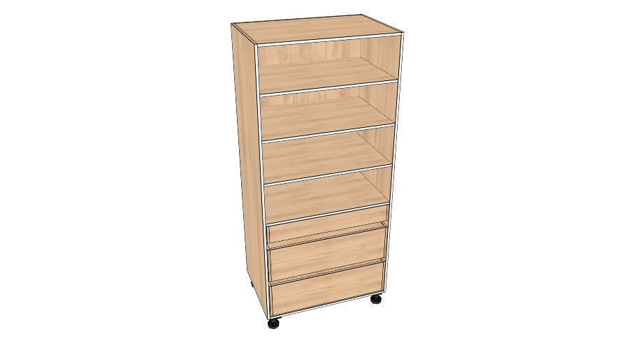 36″ Tall Pantry with Bottom Drawers - Acrylic Doors