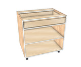 33" Drawer On Top Base Cabinet - Acrylic Doors