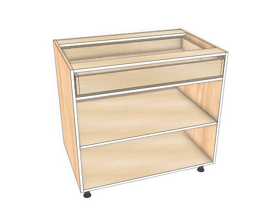 36" Drawer On Top Base Cabinet - Acrylic Doors