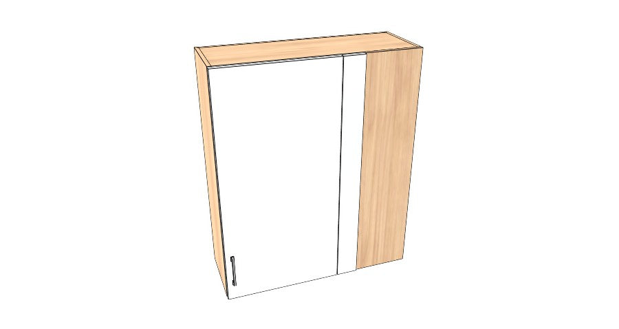 35" Wide x 42" High Blind Corner Wall Cabinet - Acrylic Doors