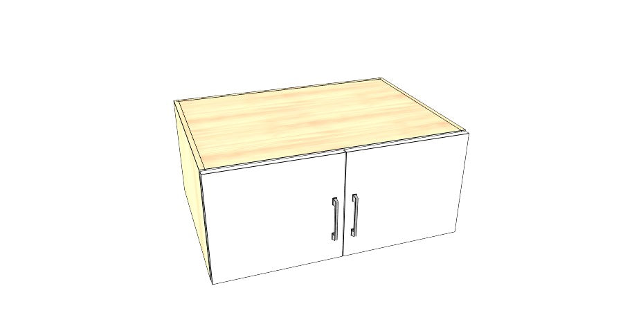 34" Wide x 15" High x 24" Deep Fridge Cabinet - Acrylic Doors