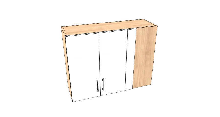 39" Wide x 30" High Blind Corner Wall Cabinet - Acrylic Doors