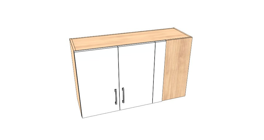 40" Wide x 24" High Blind Corner Wall Cabinet - Acrylic Doors