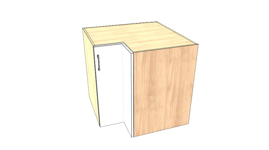 35"x35" Base Corner Cabinet - Acrylic Doors