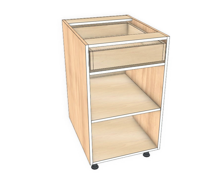 19" Drawer On Top Base Cabinet - Acrylic Doors