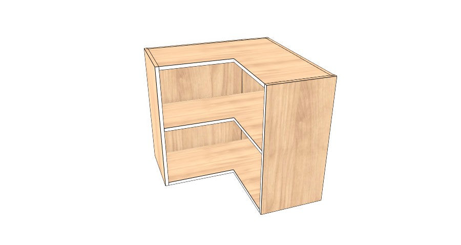 26"x 26" x 24" High Corner Wall Cabinet - Acrylic Doors