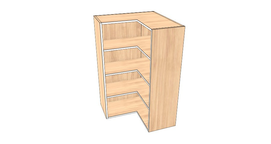 26"x 26" x 42" High Corner Wall Cabinet - Acrylic Doors