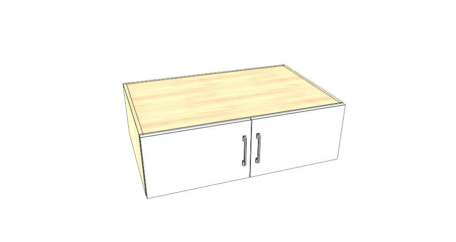38" Wide x 12" High x 24" Deep Fridge Cabinet - Acrylic Doors