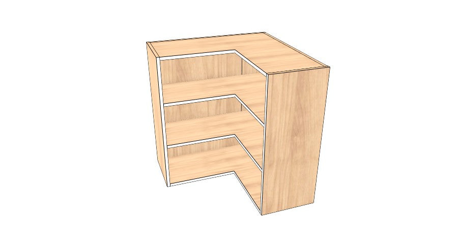 28"x 28" x 30" High Corner Wall Cabinet - Acrylic Doors