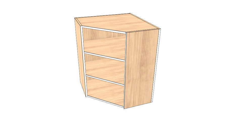 24"x 24" x  30" High Corner Wall Cabinet - Acrylic Doors