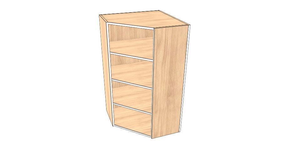 24"x 24" x  42" High Corner Wall Cabinet - Acrylic Doors