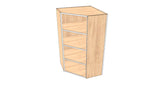 24"x 24" x  42" High Corner Wall Cabinet - Acrylic Doors