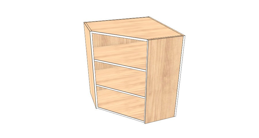 26"x 26" x 30" High Corner Wall Cabinet - Acrylic Doors