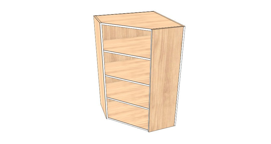 26"x 26" x 42" High Corner Wall Cabinet - Acrylic Doors