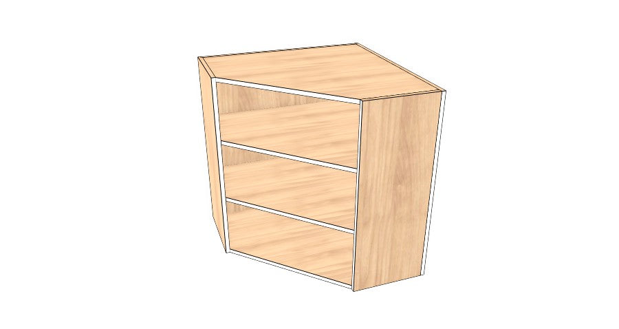 28"x 28" x 30" High Corner Wall Cabinet - Acrylic Doors