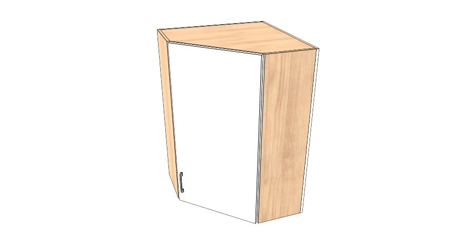 28"x 28" x 42" High Corner Wall Cabinet - Acrylic Doors